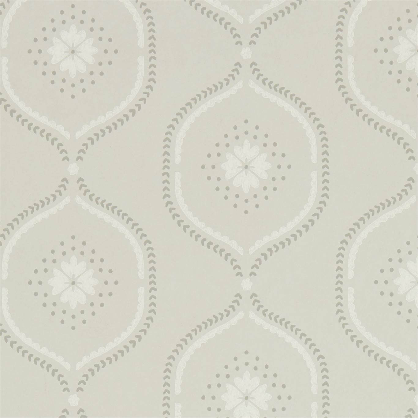SANDERSON Milcombe Wallpaper Contemporary, Floral Silver Surflex-Printed Wallpaper - DLMW216879