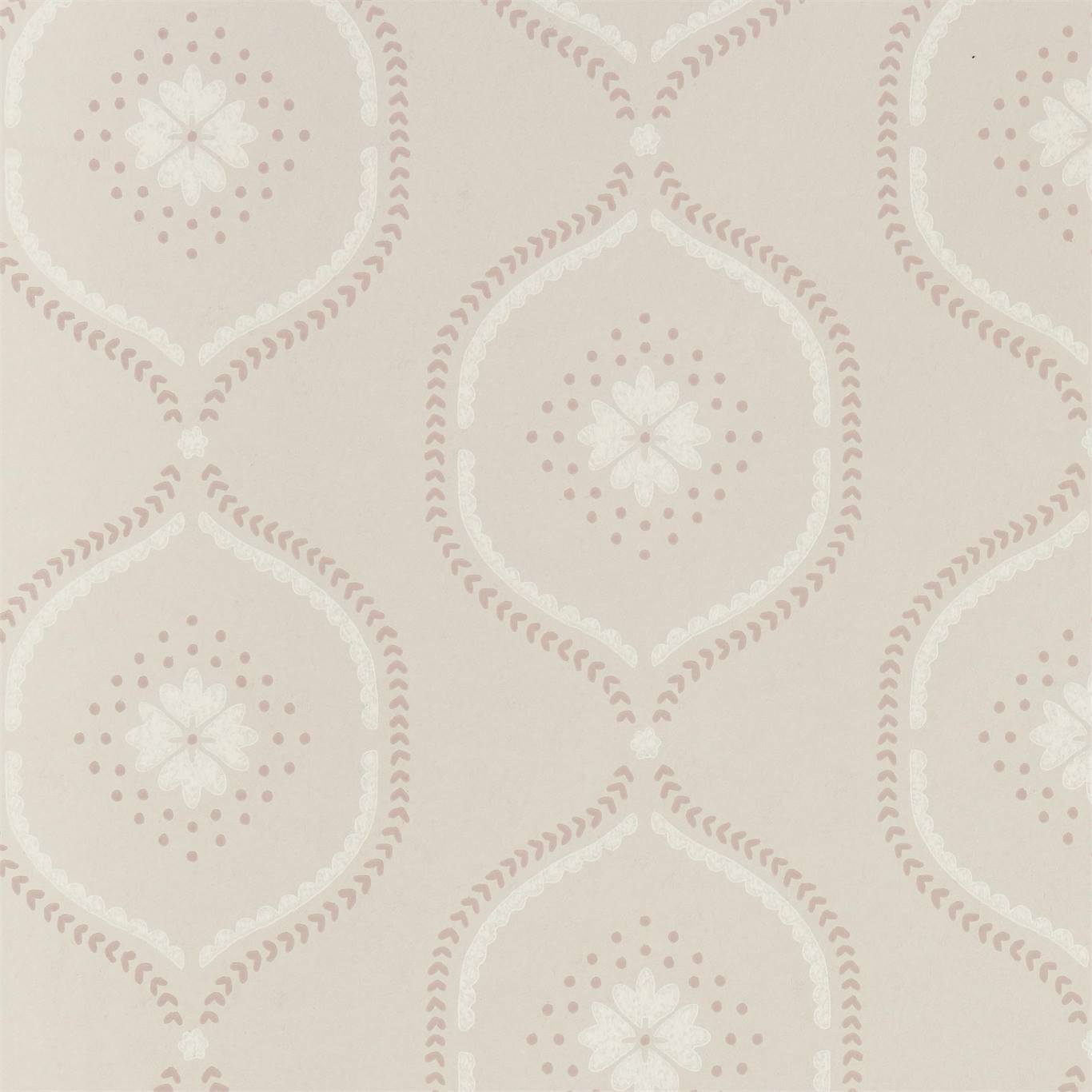 SANDERSON Milcombe Wallpaper Contemporary, Floral Powder Pink Surflex-Printed Wallpaper - DLMW216881