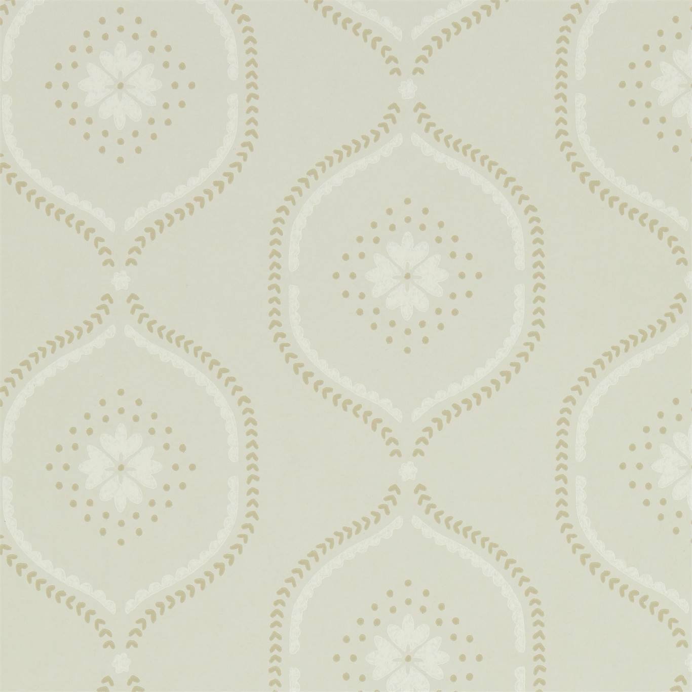 SANDERSON Milcombe Wallpaper Contemporary, Floral Putty Surflex-Printed Wallpaper - DLMW216882