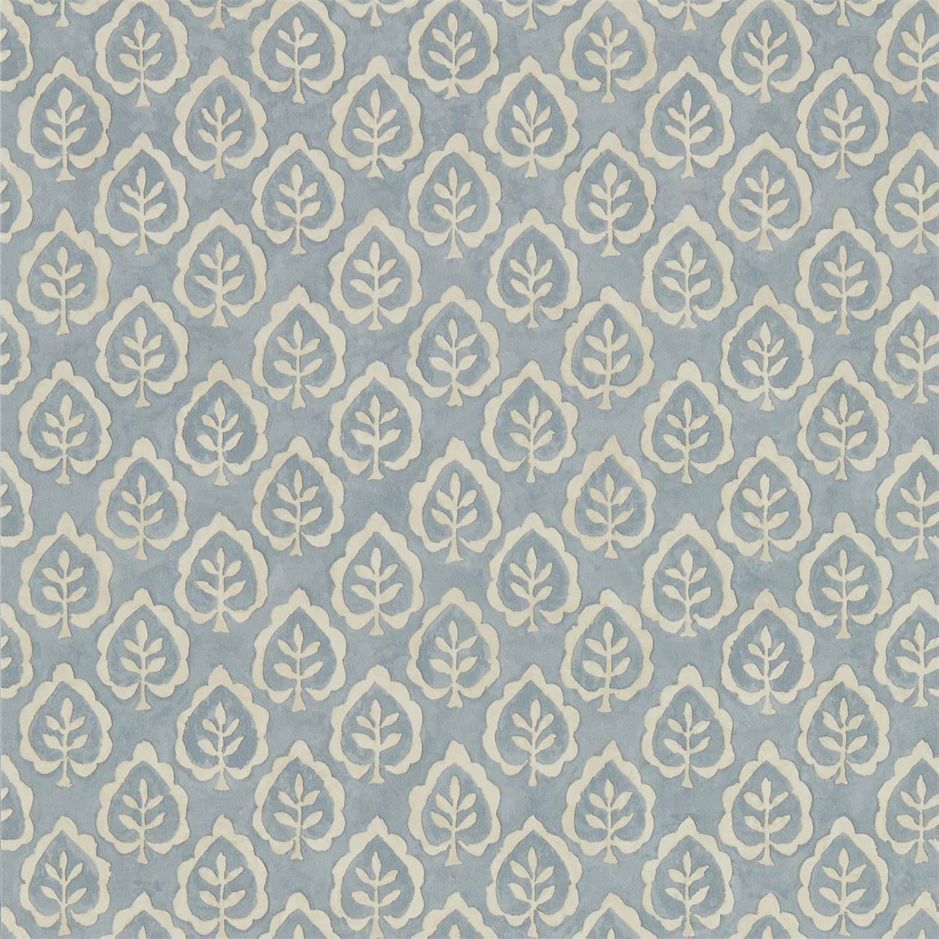 SANDERSON Fencott Wallpaper Leaves , Trees Blue Gravure Printed Wallpaper - DLMW216898