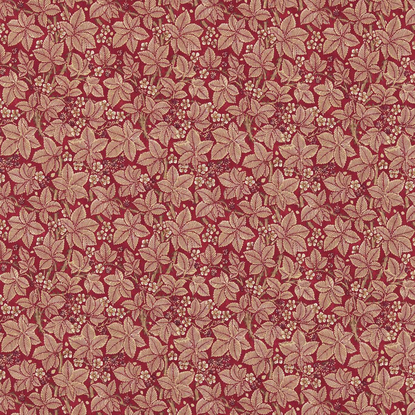 MORRIS & CO Bramble Fabric Leaves , Trees Wine,Thyme - DM3P224465