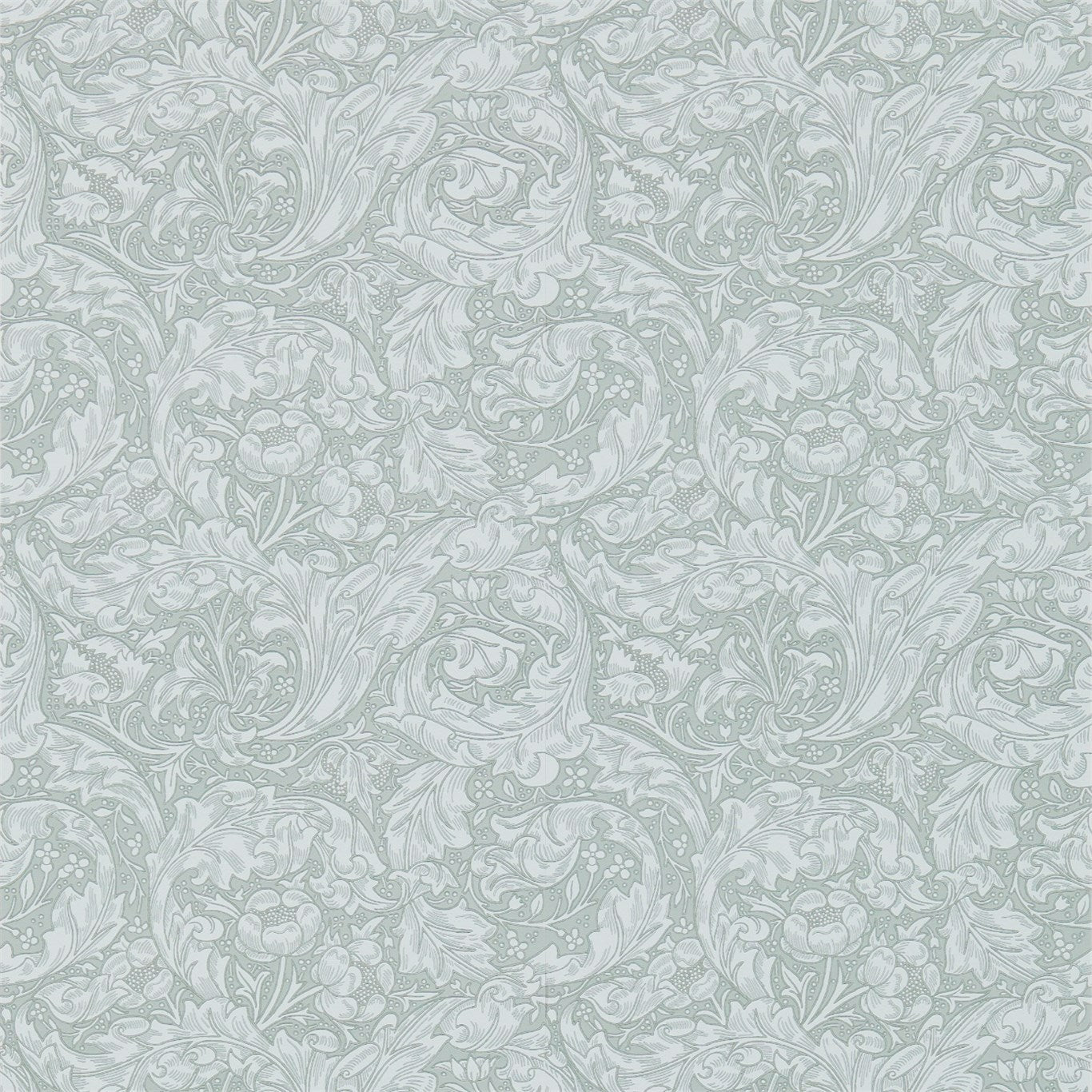 MORRIS & CO Bachelors Button Wallpaper Contemporary, Floral Silver Surflex-Printed Wallpaper - DM3W214735