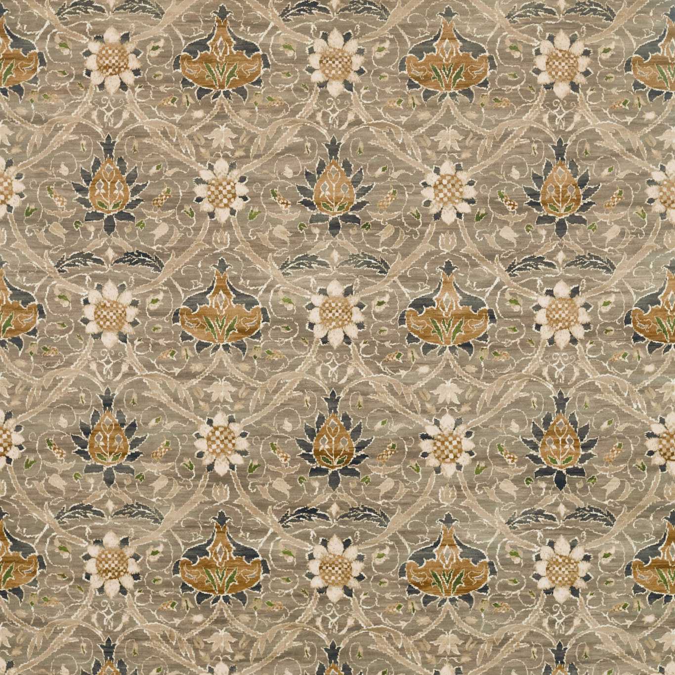 MORRIS & CO Montreal Velvet Fabric Classic Floral Grey,Charcoal - DM4U226390