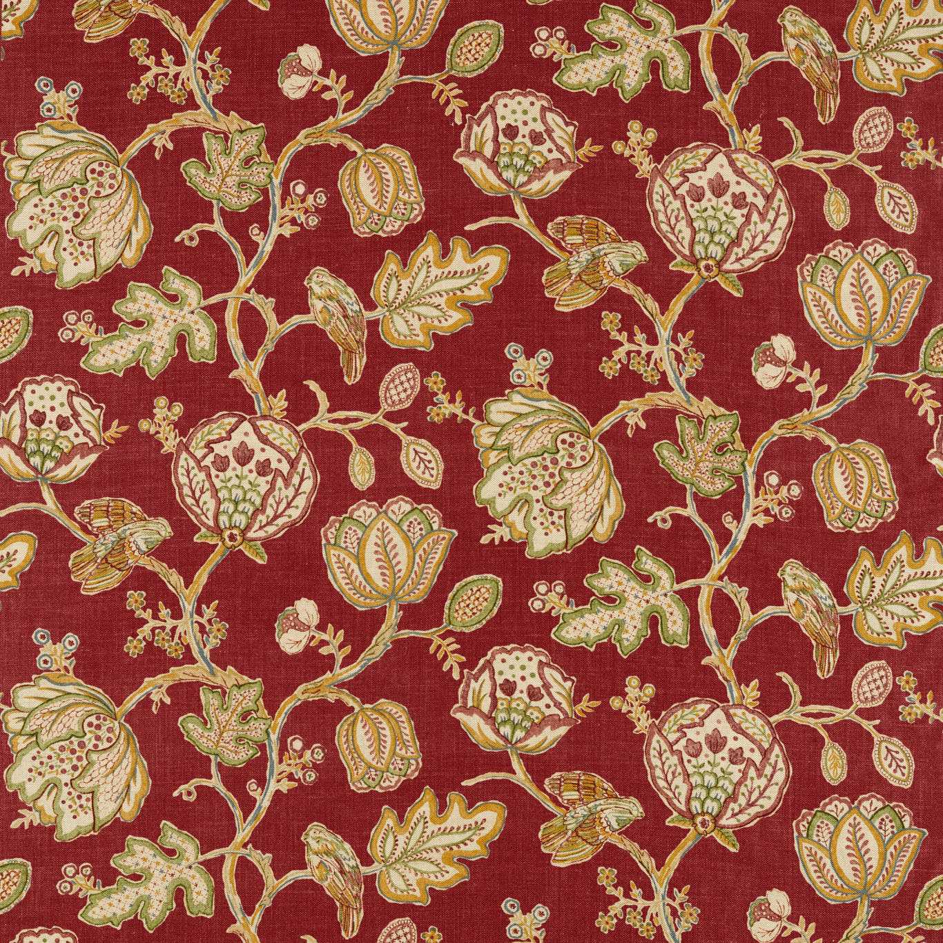 MORRIS & CO Theodosia Fabric Classic Floral Red - DM5F226594
