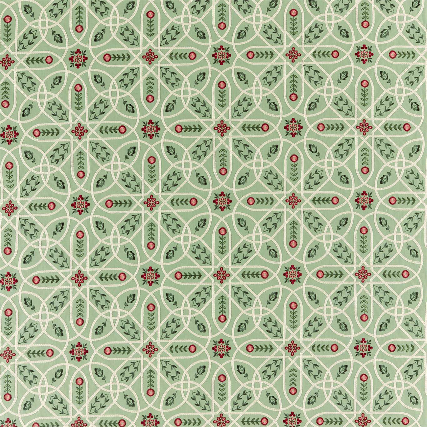MORRIS & CO Brophy Embroidery Fabric Classic Floral Bayleaf - DM5F236813
