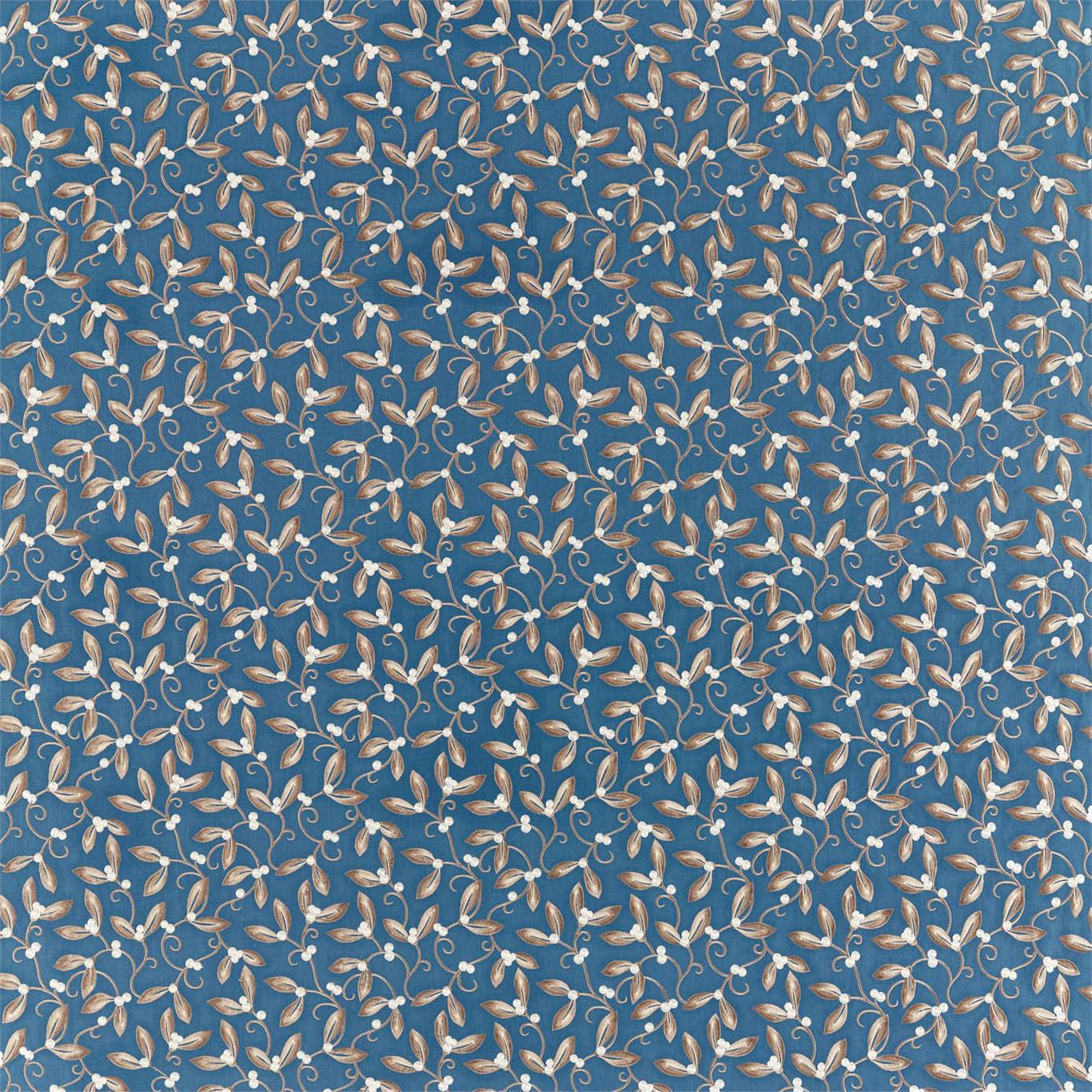 MORRIS & CO Mistletoe Embroidery Fabric Leaves , Trees May Blue - DM5F236818