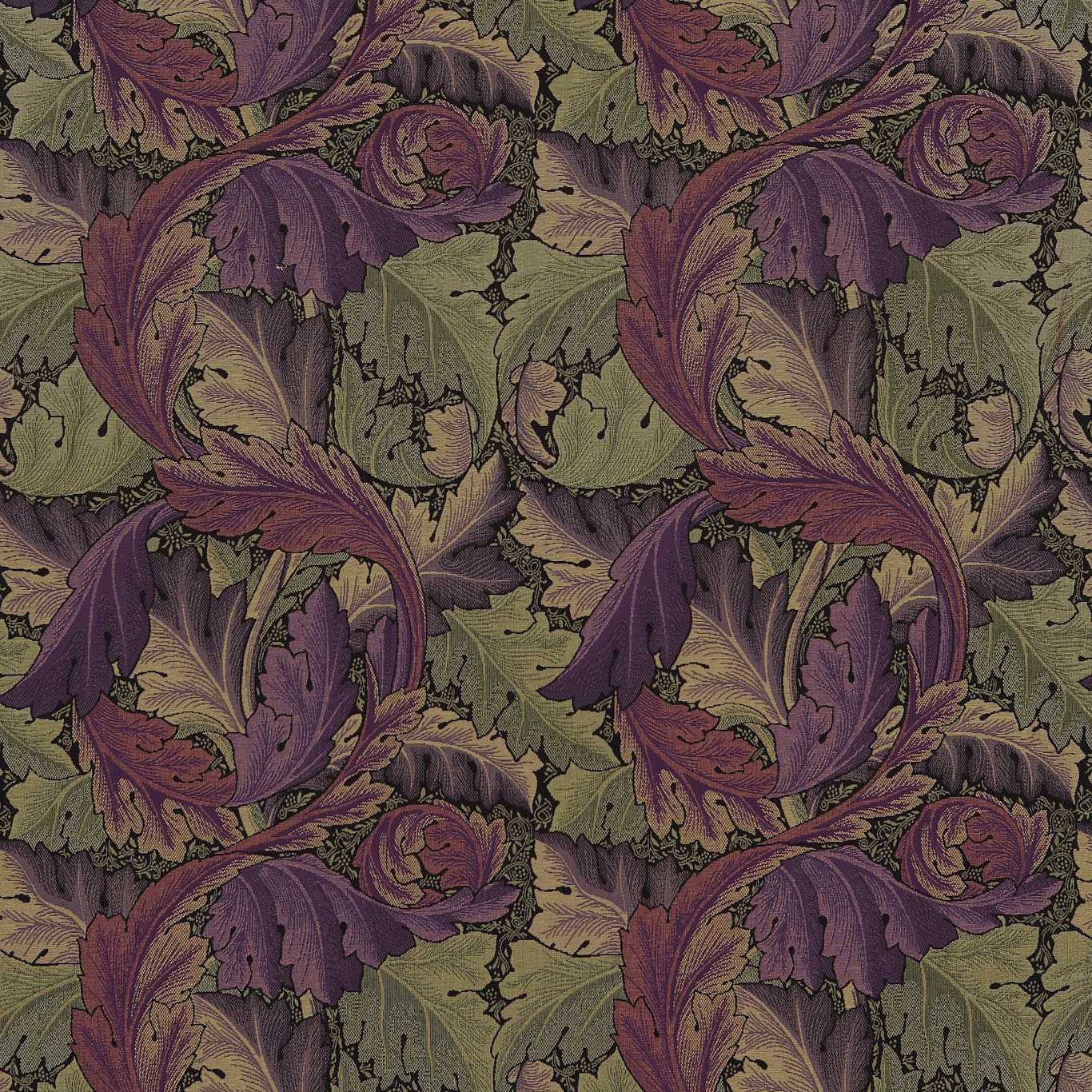 MORRIS & CO Acanthus Tapestry Fabric Leaves , Trees Grape,Heather - DM6W230271