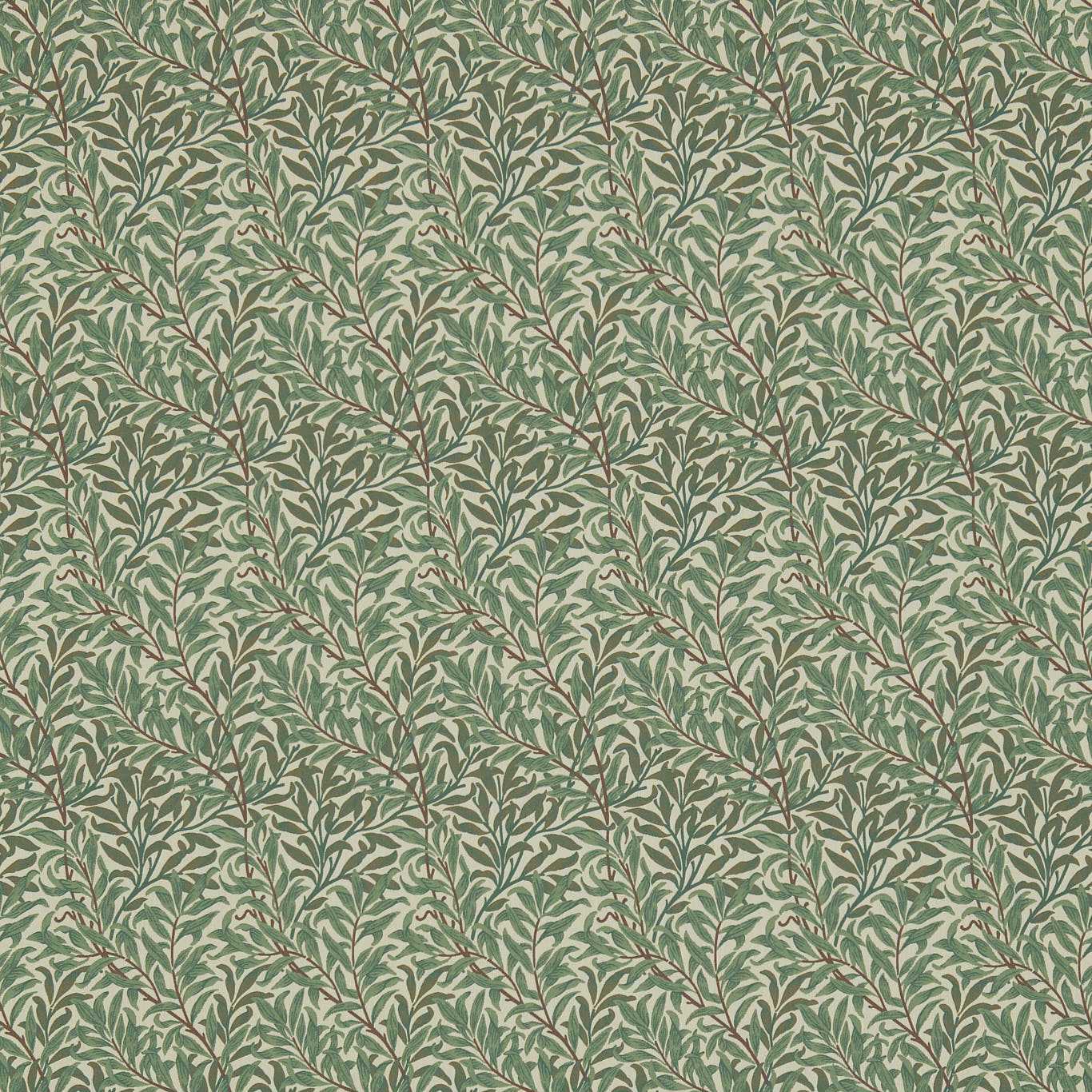 MORRIS & CO Willow Bough Fabric Leaves , Trees Forest,Thyme - DM6W230289