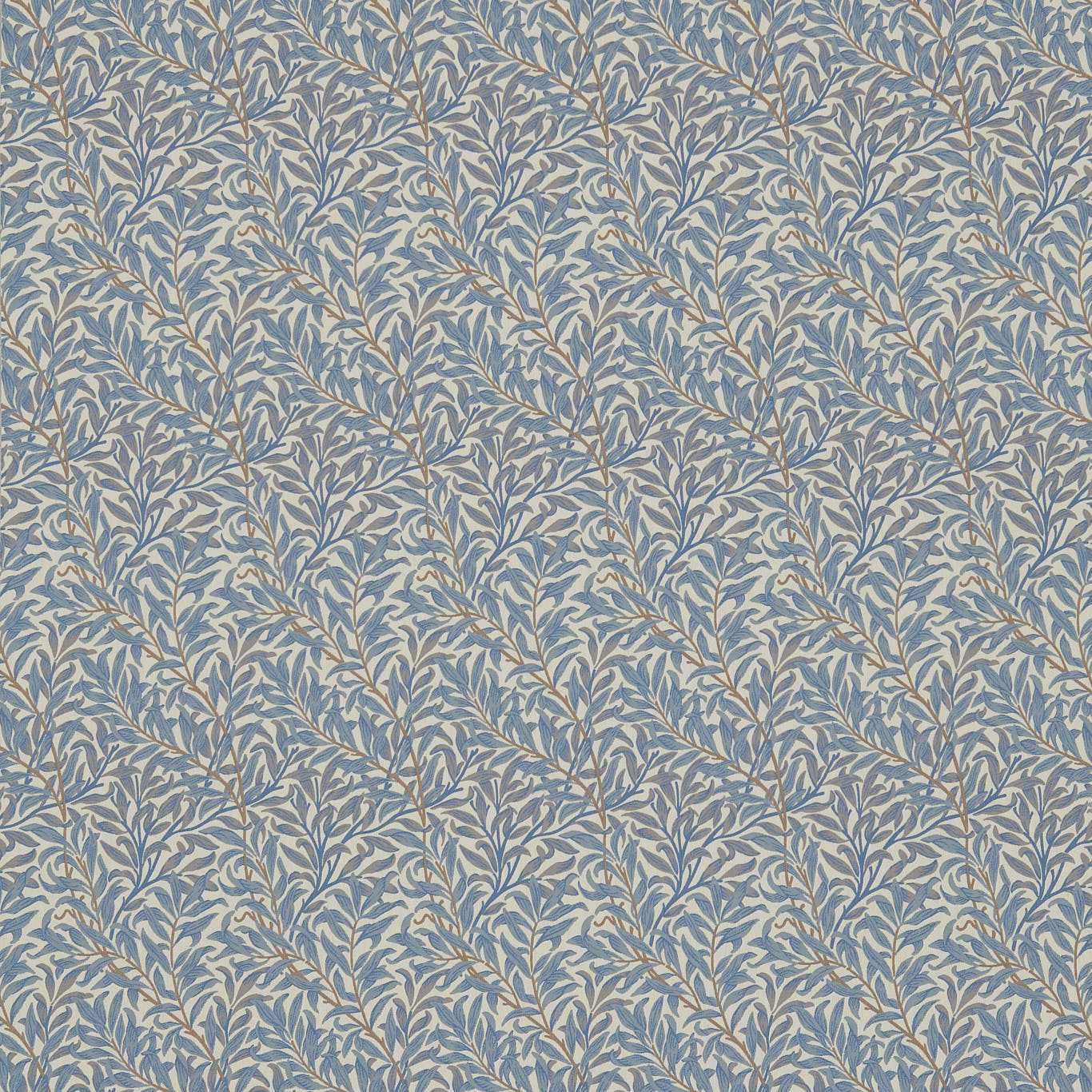 MORRIS & CO Willow Bough Fabric Leaves , Trees Mineral,Woad - DM6W230291