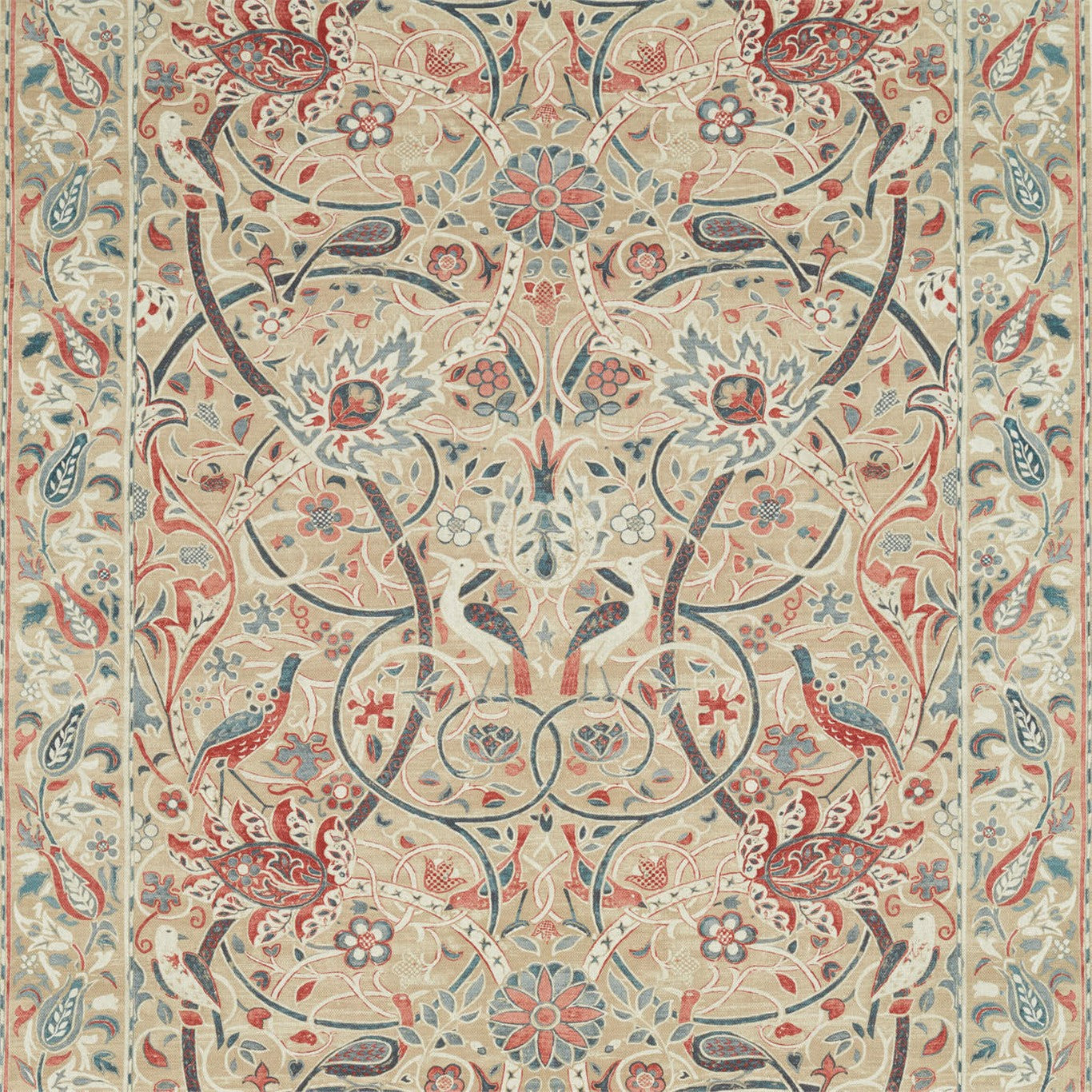 MORRIS & CO Bullerswood Fabric Birds Spice,Manilla - DMA4226395