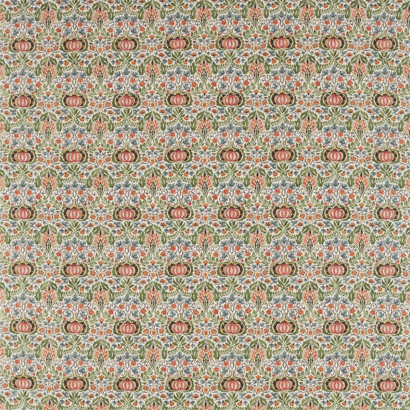 MORRIS & CO Little Chintz Fabric Classic Floral Olive,Ochre - DMA4226408