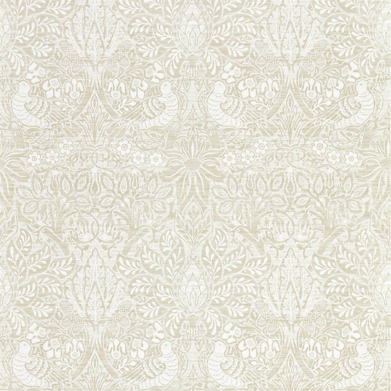 MORRIS & CO Pure Dove & Rose Wallpaper Birds White Clover Gravure - Wide Width Printed Wallpaper - DMPN216521