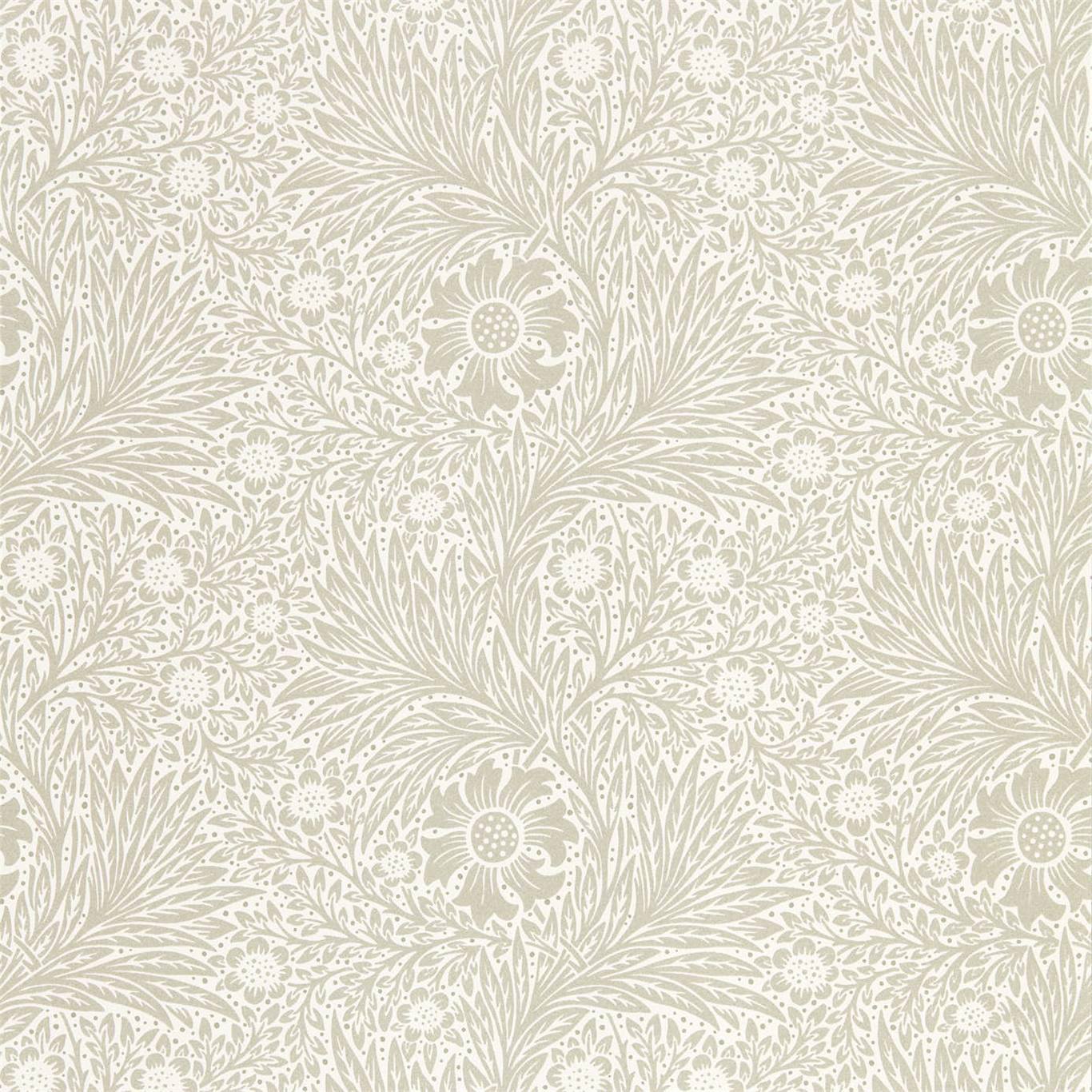 MORRIS & CO Pure Marigold Wallpaper Classic Floral Soft Gilver Rotary Wide Width Printed Wallpaper - DMPN216537
