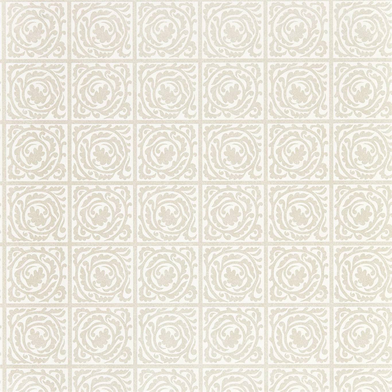 MORRIS & CO Pure Scroll Wallpaper Other White Clover Rotary Wide Width Printed Wallpaper - DMPN216545