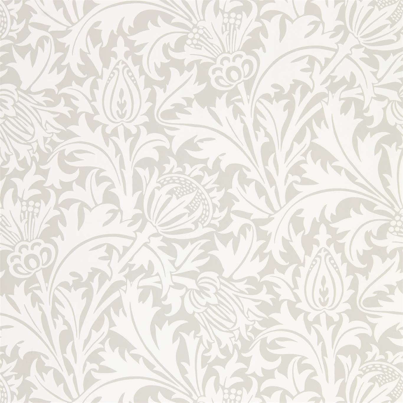 MORRIS & CO Pure Thistle Wallpaper Classic Floral Pebble Rotary Wide Width Printed Wallpaper - DMPN216551