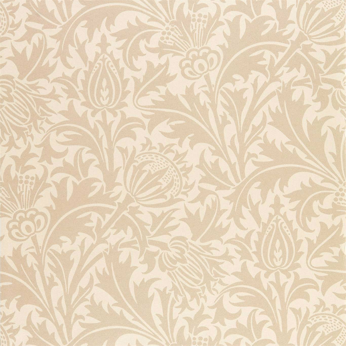 MORRIS & CO Pure Thistle Wallpaper Classic Floral Linen Rotary Wide Width Printed Wallpaper - DMPN216552