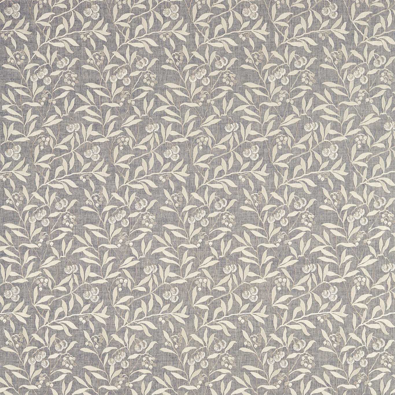 MORRIS & CO Pure Arbutus Embroidery Fabric Leaves , Trees Inky Grey - DMPN236618