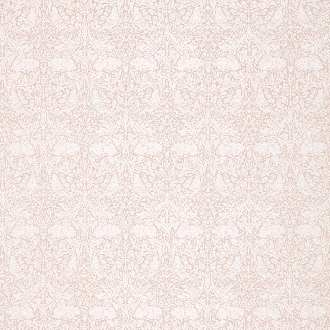 MORRIS & CO Pure Brer Rabbit Weave Fabric Animals Faded Sea Pink - DMPN236628