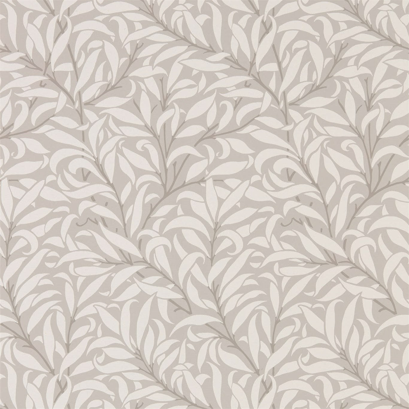 MORRIS & CO Pure Willow Bough Wallpaper Leaves , Trees Dove,Ivory Rotary Printed Wallpaper - DMPU216025