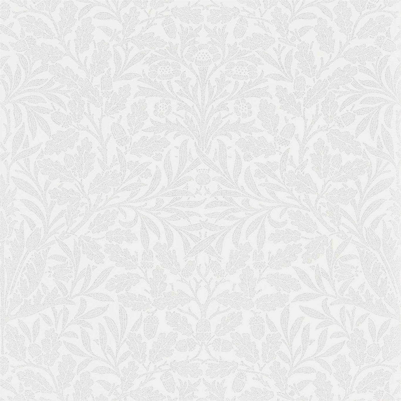 MORRIS & CO Pure Net Ceiling Wallpaper Classic Floral Chalk,Silver Rotary Printed Wallpaper - DMPU216043