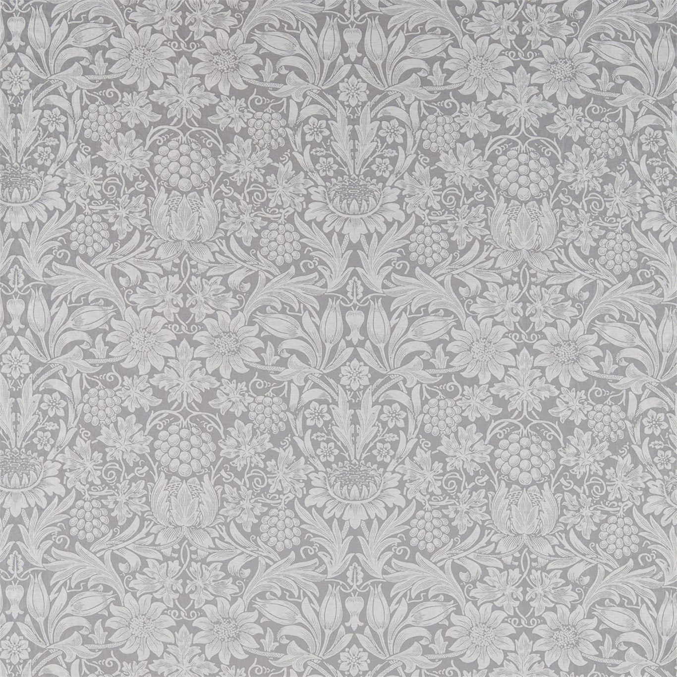 MORRIS & CO Pure Sunflower Fabric Classic Floral Dove - DMPU236167