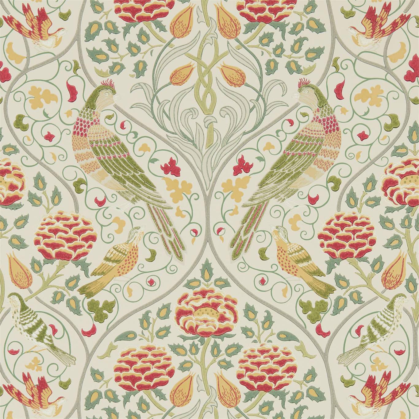 MORRIS & CO Seasons by May Wallpaper Classic Floral Linen Surflex-Printed Wallpaper - DMSW216687
