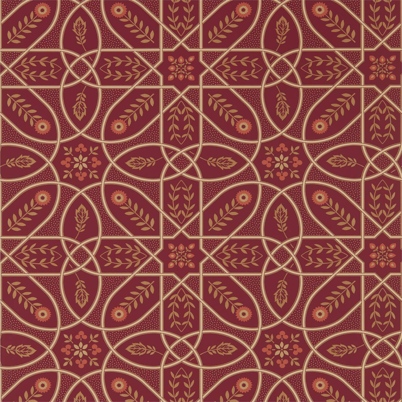 MORRIS & CO Brophy Trellis Wallpaper Other Russet Gold Rotary Wide Width Printed Wallpaper - DMSW216701