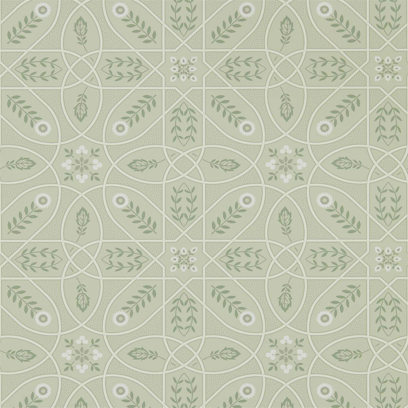 MORRIS & CO Brophy Trellis Wallpaper Other Sage Linen Rotary Wide Width Printed Wallpaper - DMSW216702