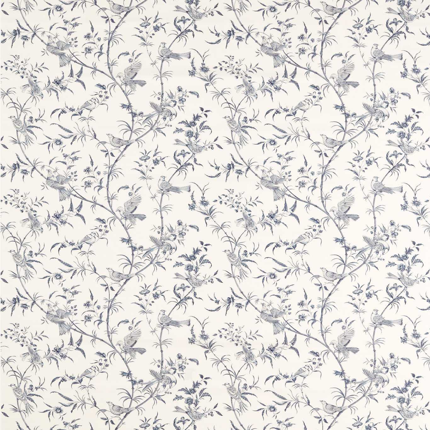 SANDERSON Paradise Woods Toile Printed Fabric Woad - DNAT227399
