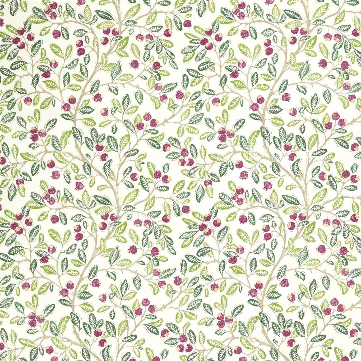 SANDERSON Wild Berries Fabric Leaves , Trees Fern,Mulberry - DNTF226743