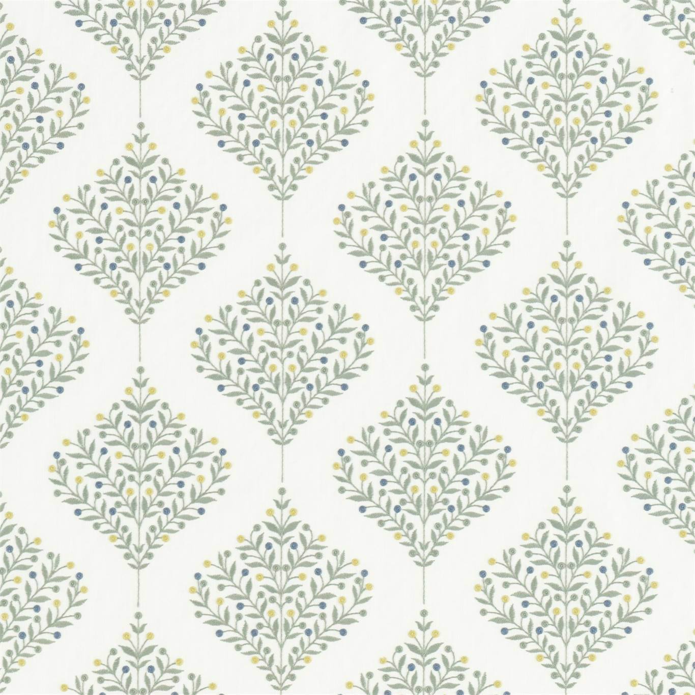 SANDERSON Orchard Tree Fabric Leaves , Trees Gardenia Green - DNTF237184