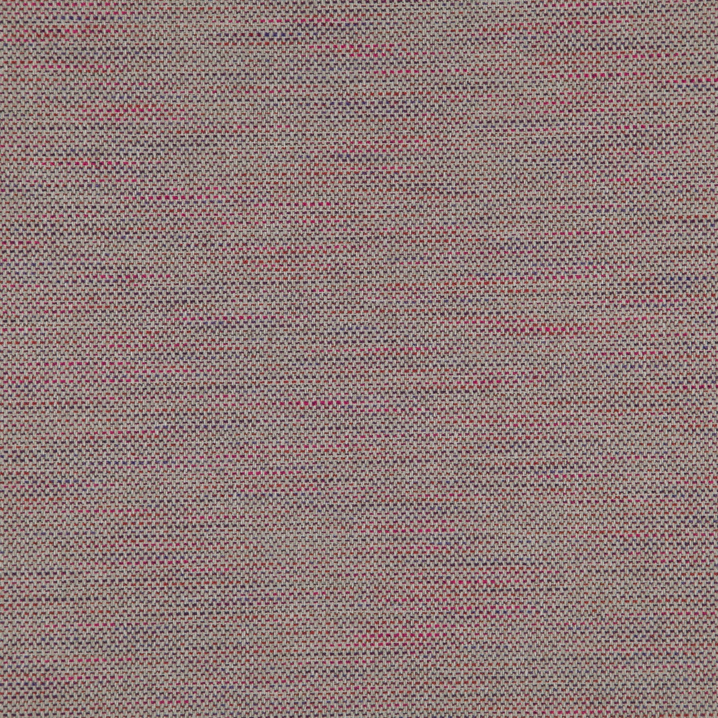 Beige-brown tweed-like fabric swatch with pink flecks and tight woven texture.