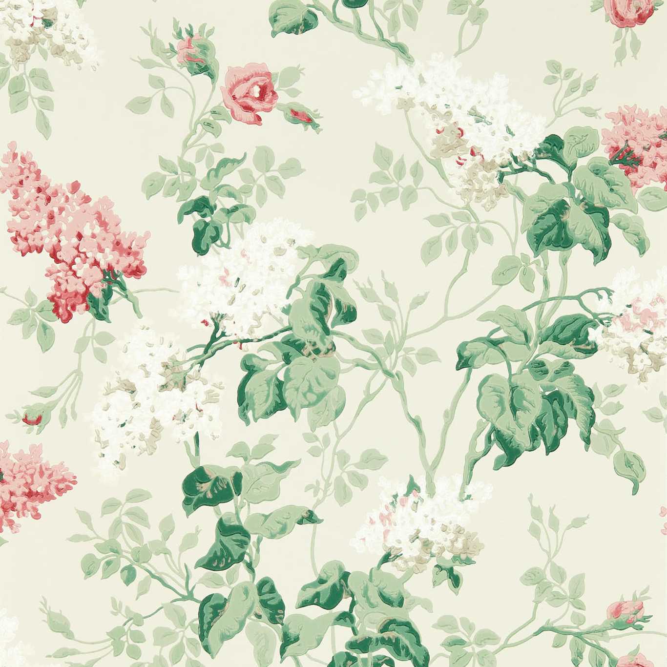 SANDERSON Sommerville Wallpaper Classic Floral Blush,Grey Birch Surface- Printed Wallpaper - DOSW217050