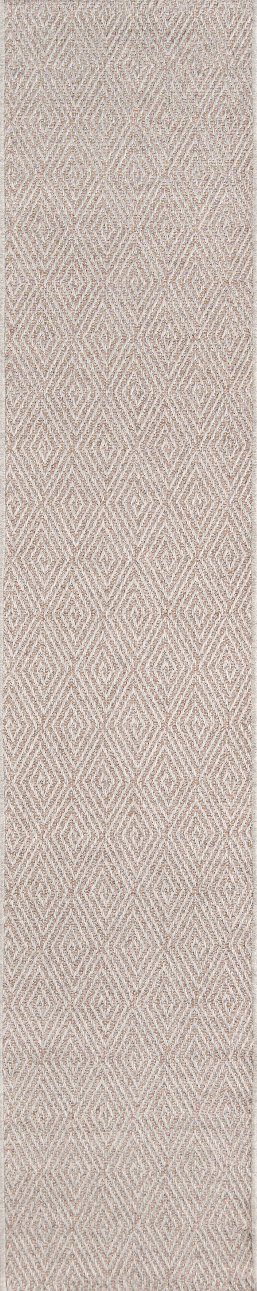 Beige 4' x 6' rug with a textured weave and subtle chevron/diamond lattice pattern.