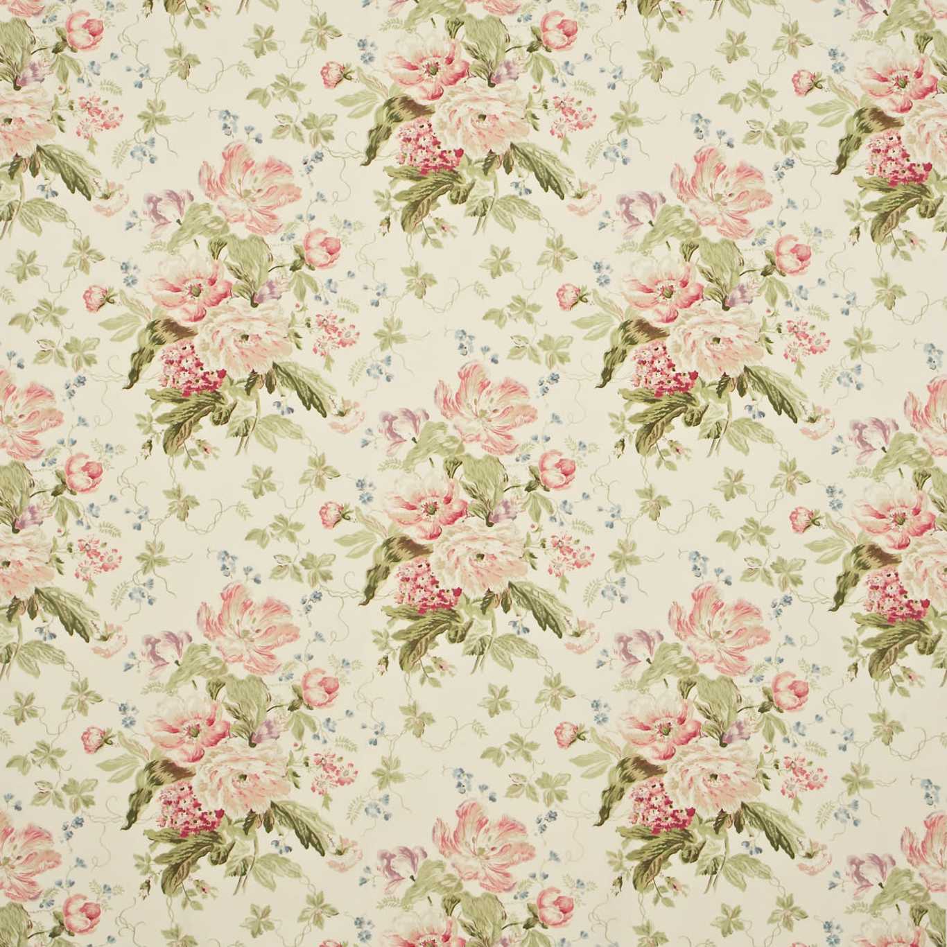 SANDERSON Alsace Fabric Classic Floral Cream,Rose - DPEMAL202