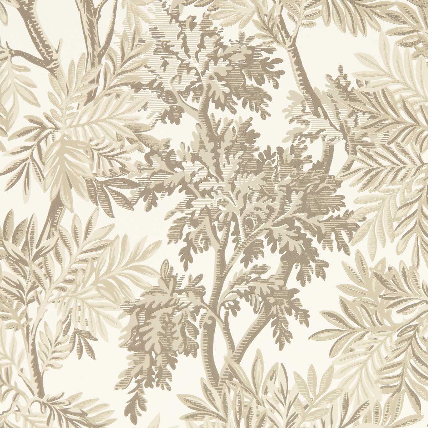 SANDERSON Tapestry Trees Wallpaper Leaves , Trees Raw Chocolate,Slip Surflex-Printed Wallpaper - DSAB217414