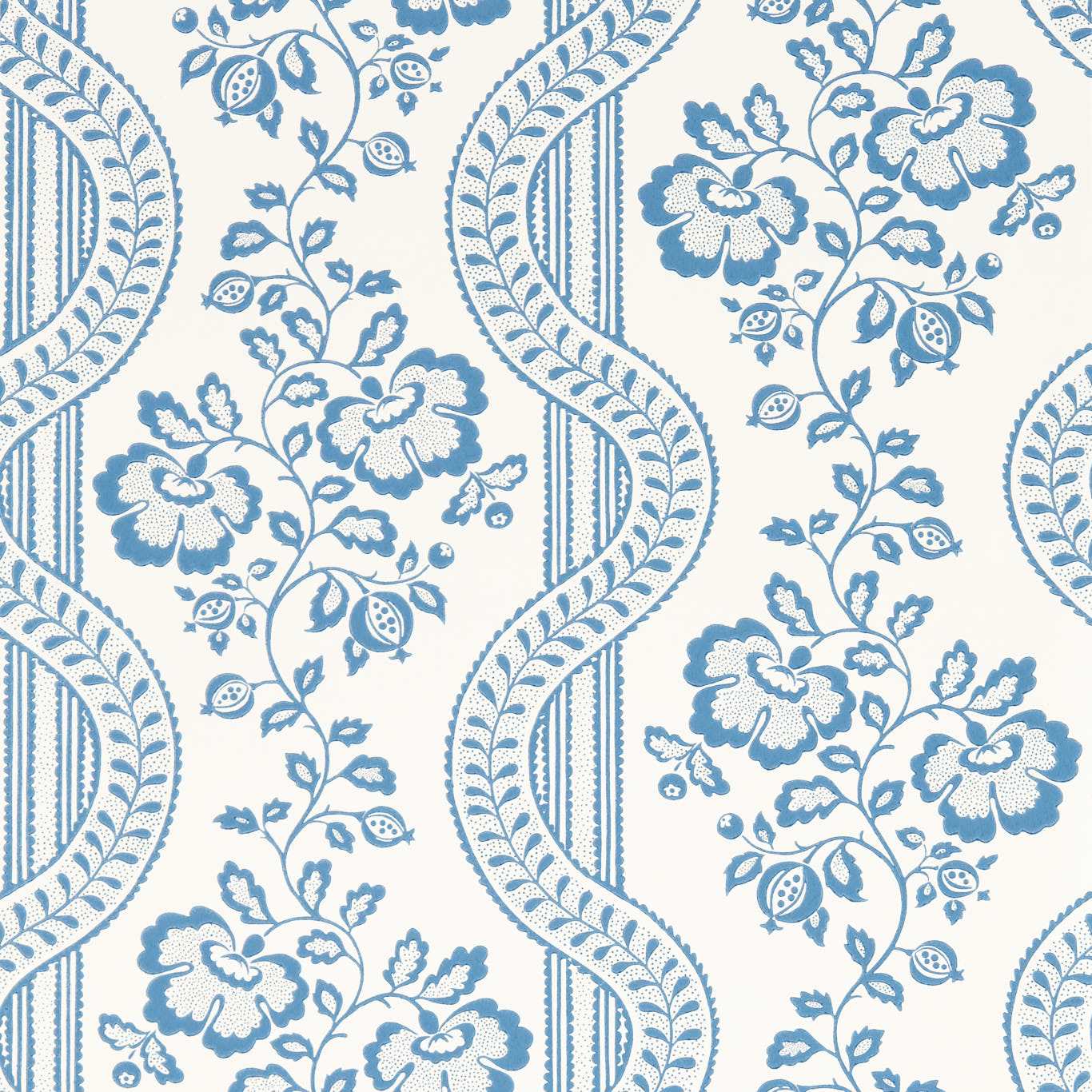SANDERSON Aubrey Wallpaper Abstract , Graphic Pottery Blue Surflex-Printed Wallpaper - DSAB217427