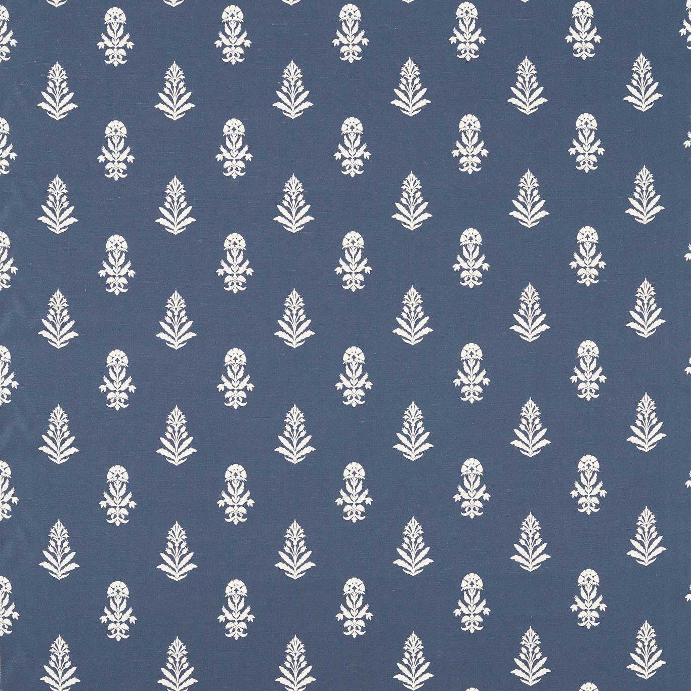 SANDERSON Dabu Fabric Contemporary Floral Indigo - DSAF237496