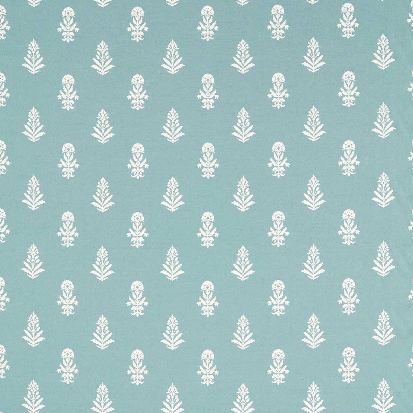 SANDERSON Dabu Fabric Contemporary Floral Lagoon - DSAF237498