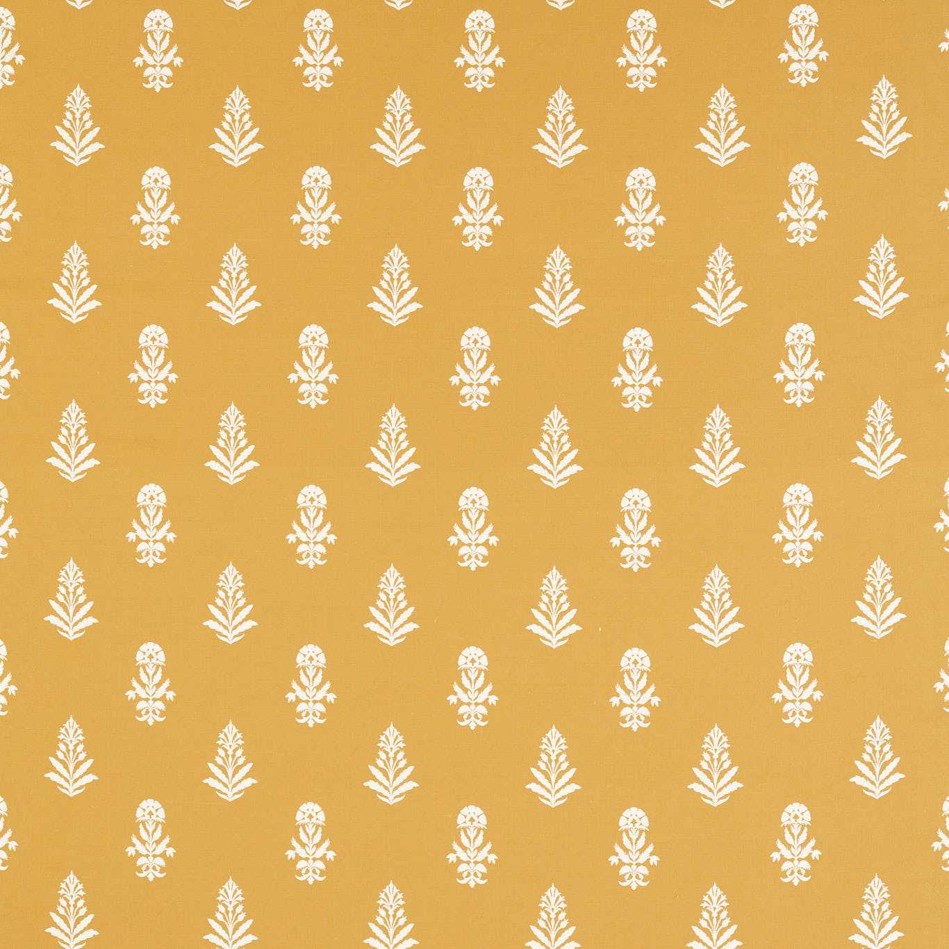 SANDERSON Dabu Fabric Contemporary Floral Tumeric - DSAF237499