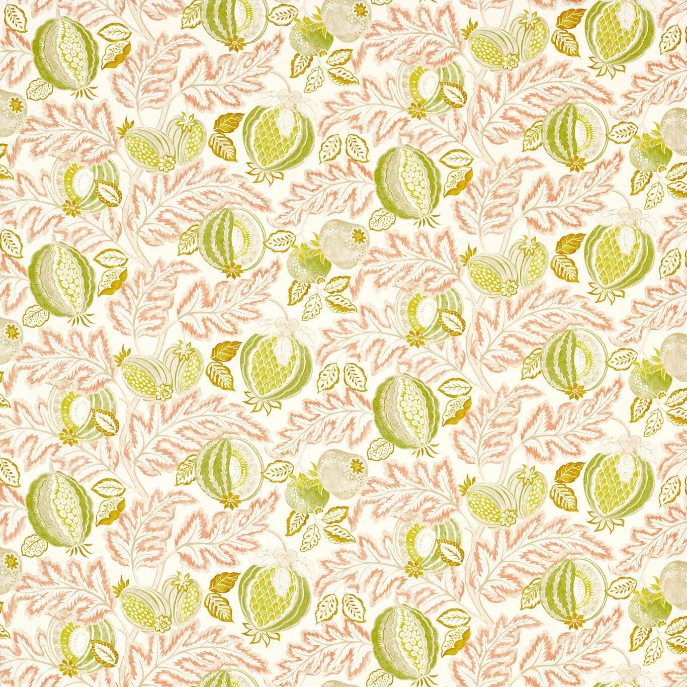 SANDERSON Cantaloupe Fabric Leaves , Trees Matcha,Conch - DSAN227198