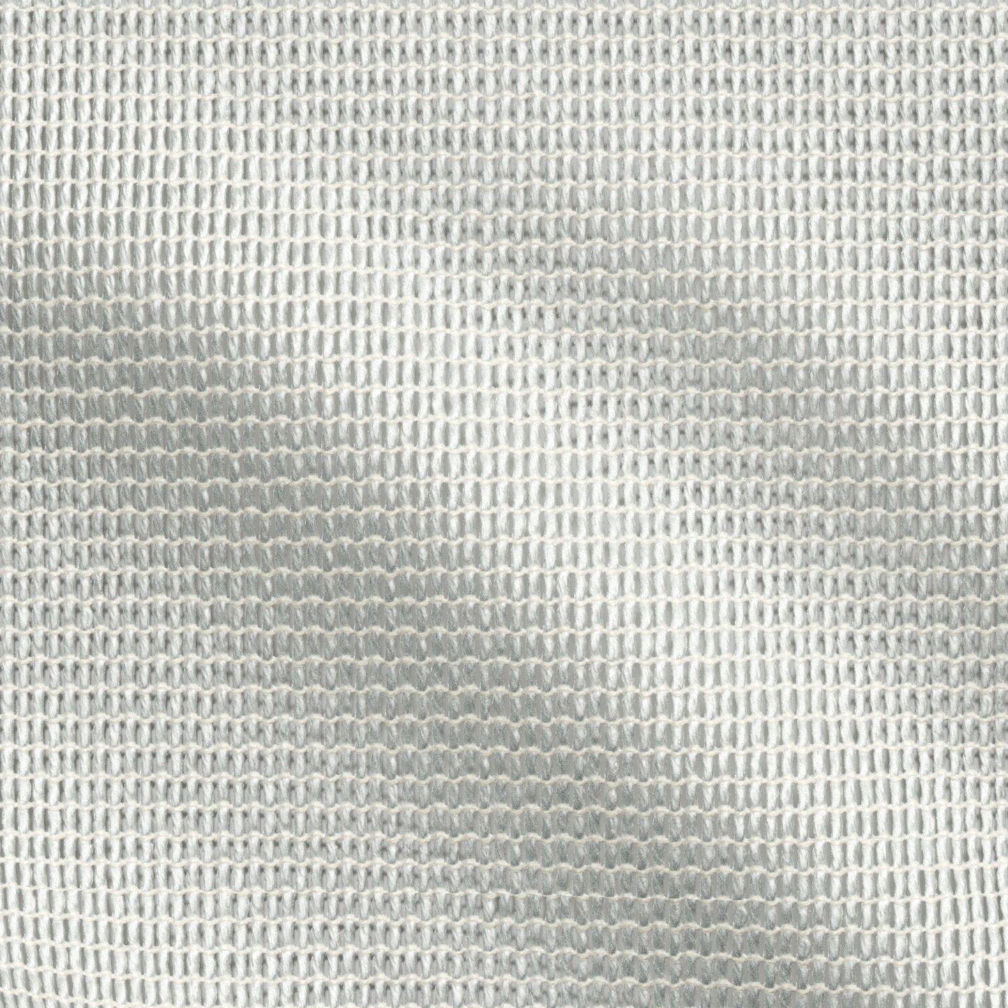Close-up of pale seafoam green and cream sheer woven fabric with a subtle grid pattern.