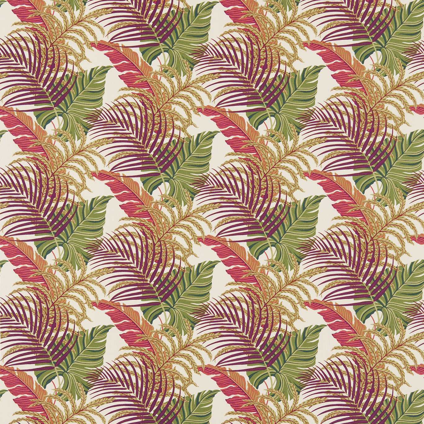 SANDERSON Manila Fabric Leaves , Trees Mulberry,Sand - DVOY223281