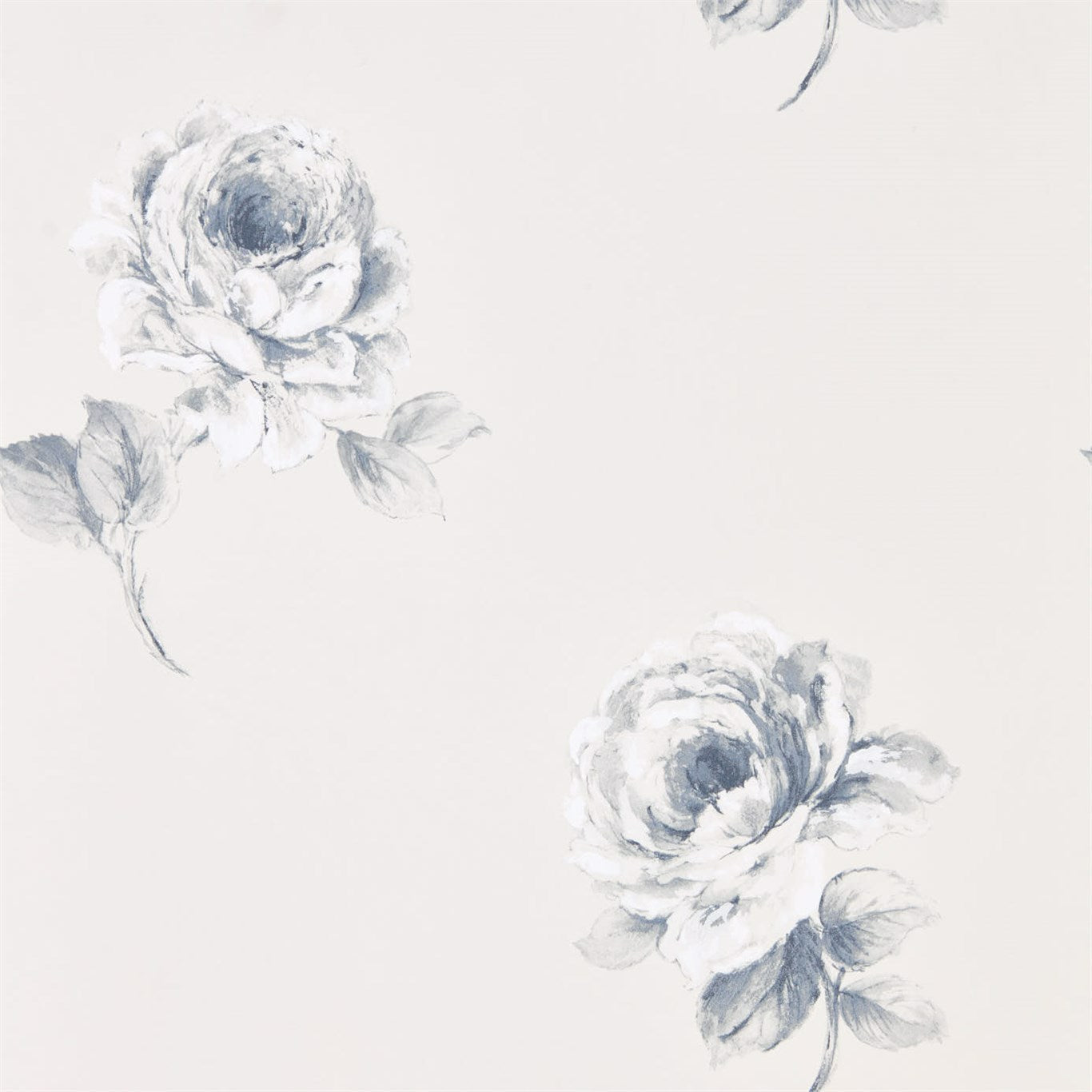 SANDERSON OUTLET Rosa Wallpaper Classic Floral Rosa Indigo - DWAP216277
