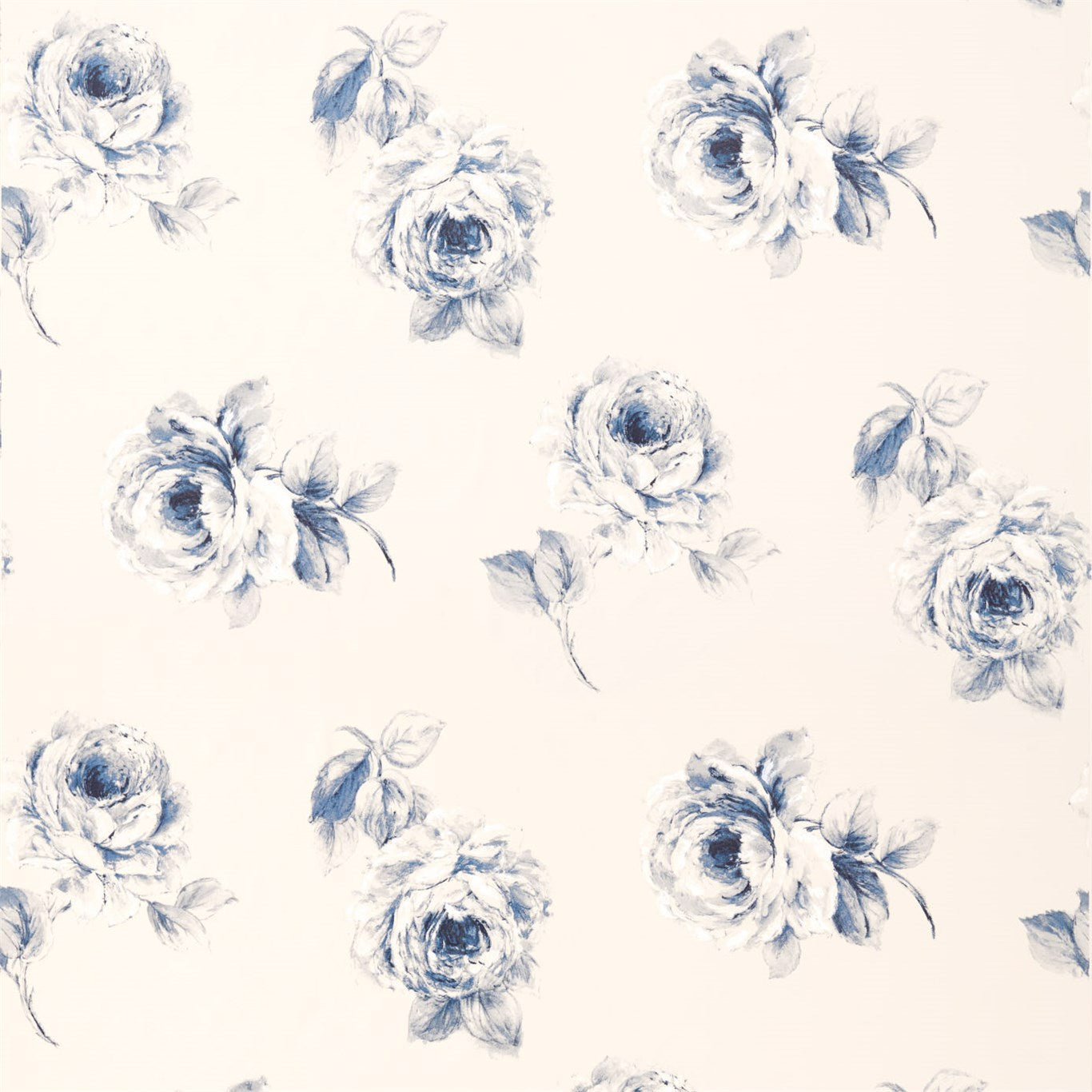 SANDERSON OUTLET Rosa Fabric Classic Floral Indigo - DWAP226265