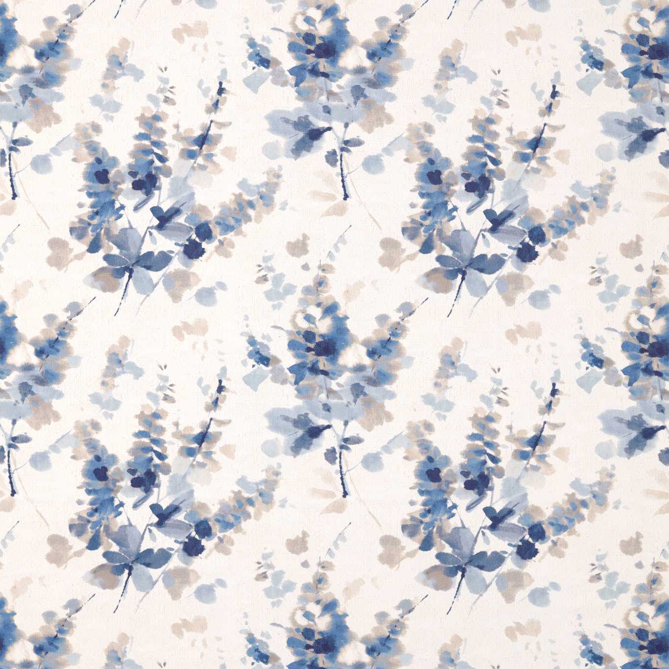 SANDERSON Delphiniums Fabric Classic Floral Indigo - DWAP226288