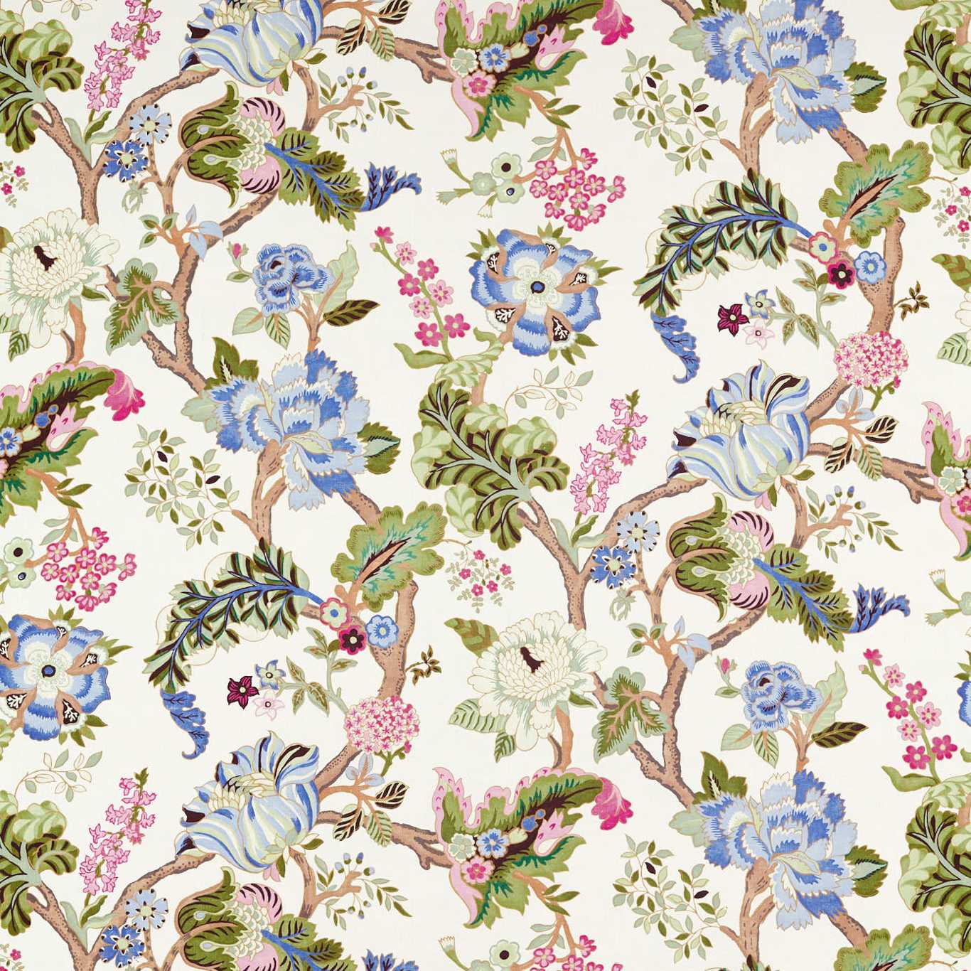 SANDERSON Fusang Tree Fabric Classic Floral Peacock Blue - DWAT226964