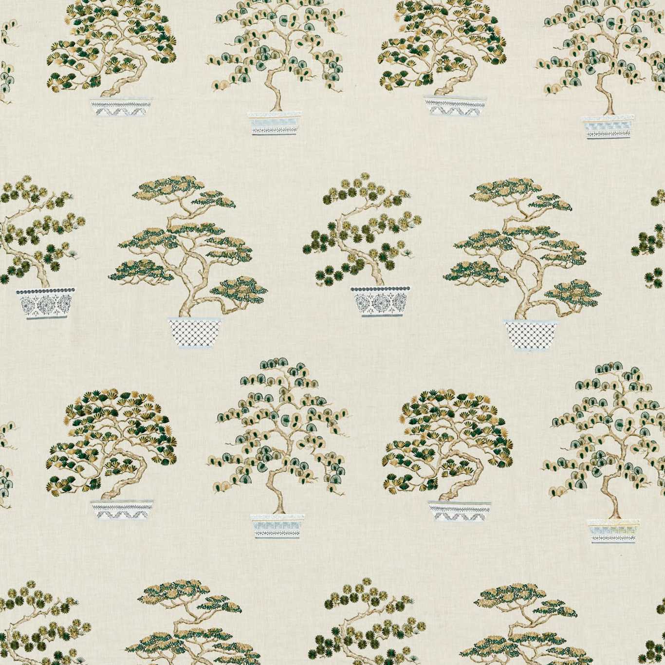 SANDERSON Penjing Fabric Leaves , Trees Scallion Green - DWAT237268