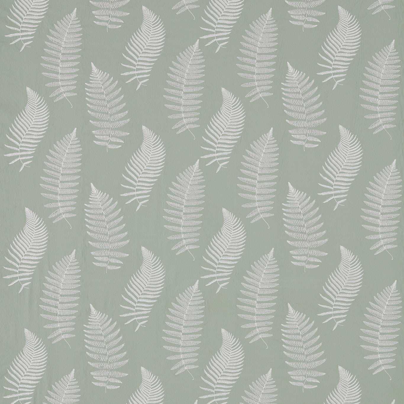 SANDERSON Fern Embroidery Fabric Leaves , Trees Mist - DWOW235606