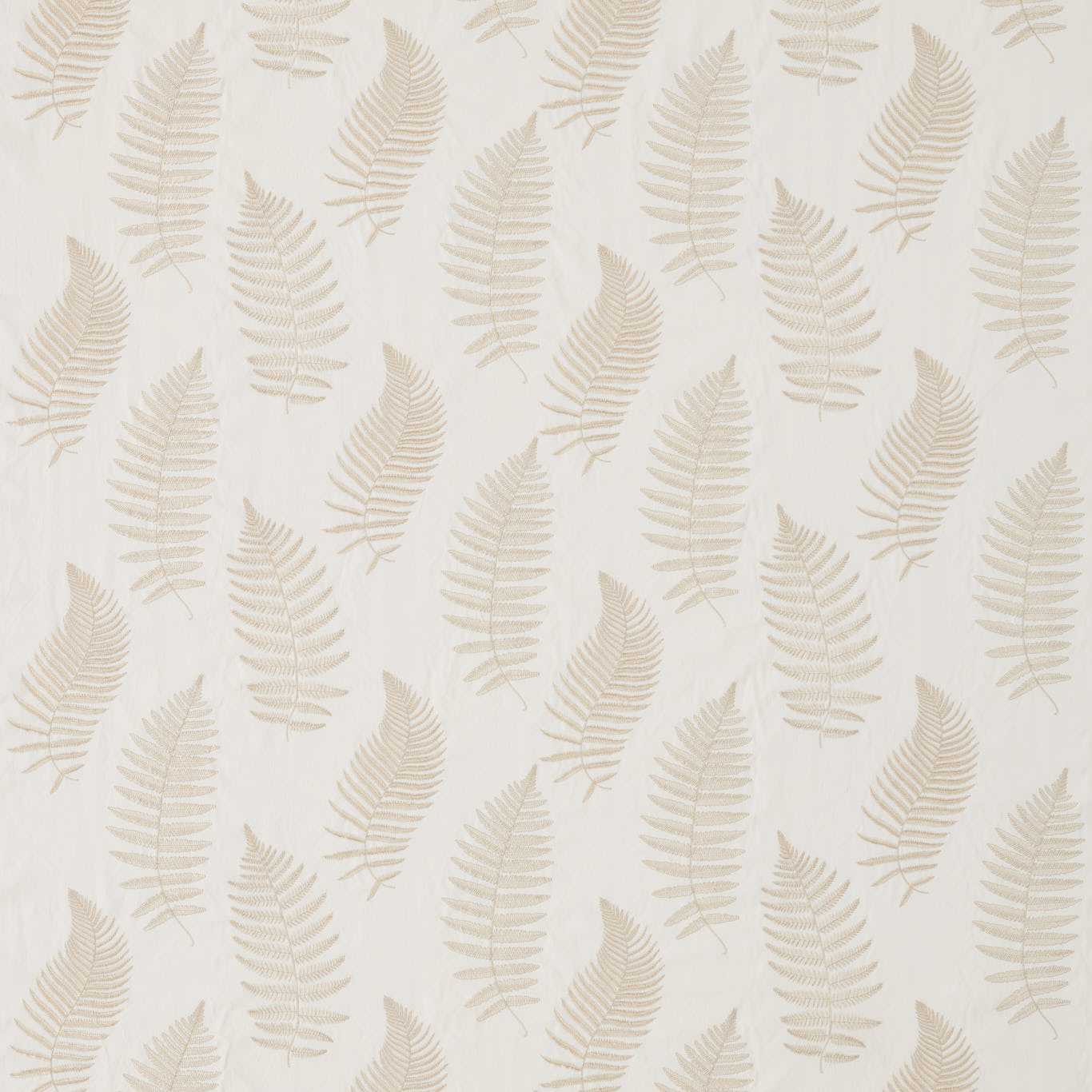 SANDERSON Fern Embroidery Fabric Leaves , Trees Ivory - DWOW235607